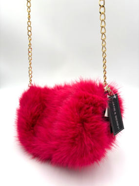 Jane and‎ Berry Hand Warmer Faux Fur Crossbody Bag Fuchia
